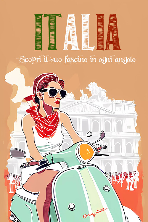 Poster Italian Scooter Holidays: Discover its charm in every corner