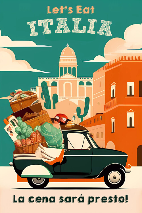 Poster Let's Eat Italy : Taste the Flavors and culture of Italy :