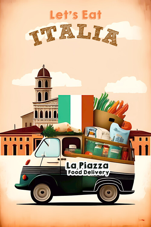 Poster Let's Eat Italy : A Delicious Journey of Food and Culture :