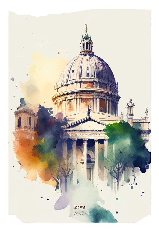 Poster ROME - Italy - All Roads Lead to the Eternal City