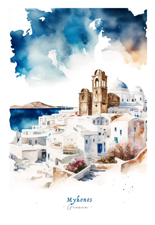 Poster MYKONOS - Greece - The Paradise of the Aegean Sea