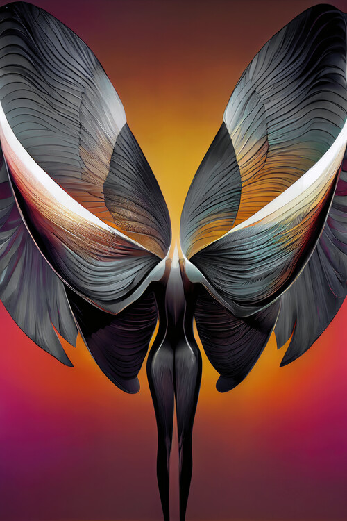 Poster Butterfly woman