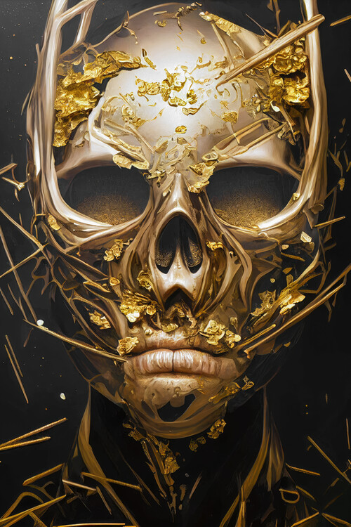 Póster Golden skull