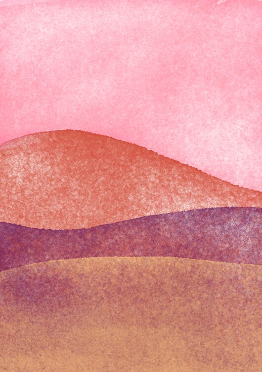 Плакат Paisajes abstracto de franjas de pintura estilo acuarela