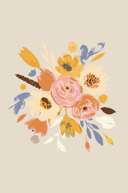 Poster Lisa Dolson - Floral Ecru