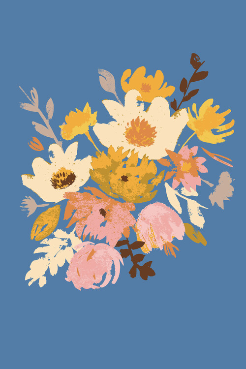 Poster Lisa Dolson - Floral Blue