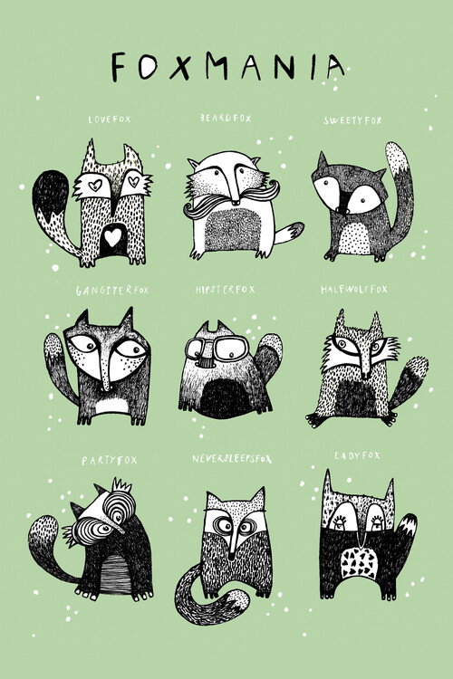 Plakát Lea Schulze - Foxmania Green