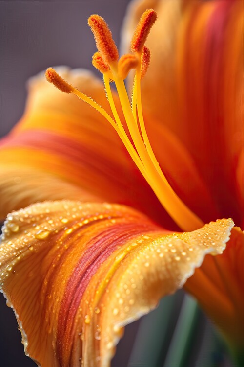 Quadro em tela Macro photography of an orange flower