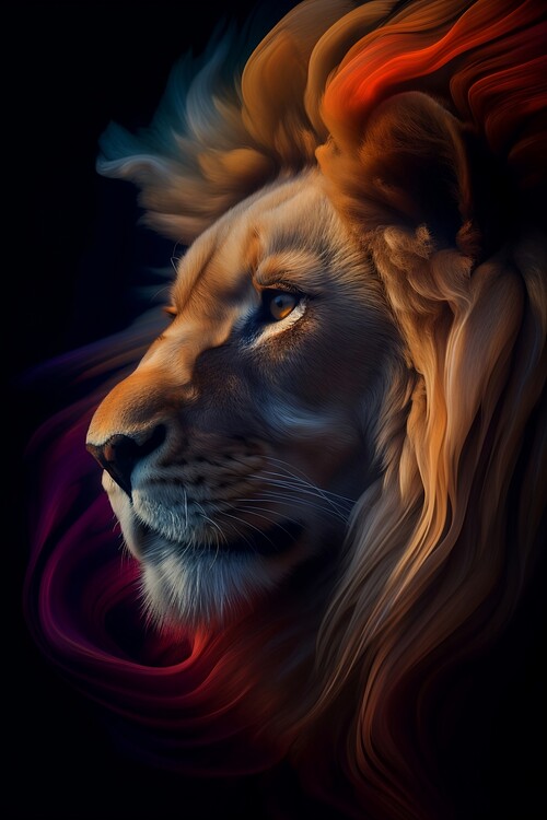 Poster Lion, abstract