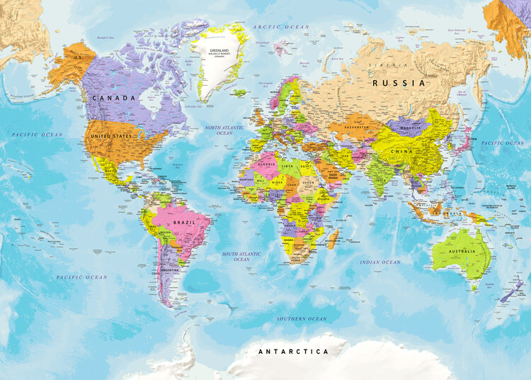 Poster Political world map
