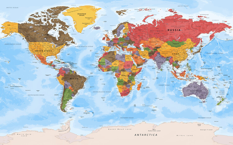 Poster Political world map
