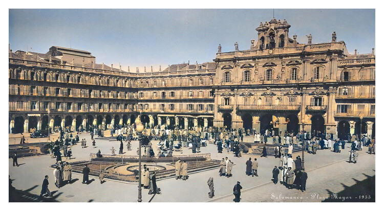 Plakat SALAMANCA - Spain - Enduring charm of Plaza Mayor : 1955
