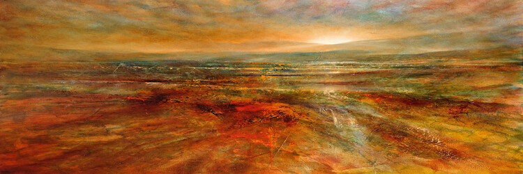 Poster Sunrise - wide land