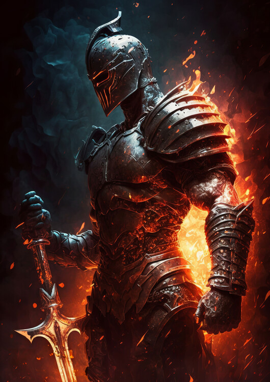 Poster Burning Knight Gladiator