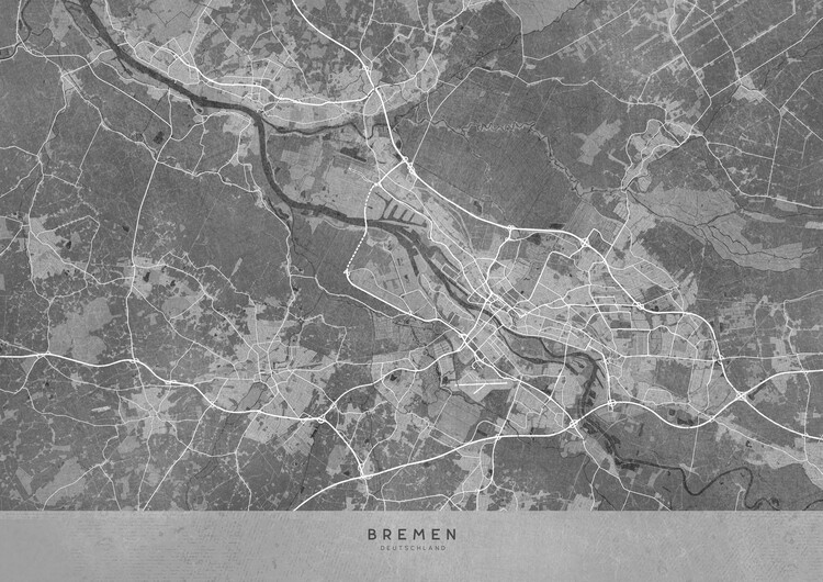 Poster Gray vintage map of Bremen Germany