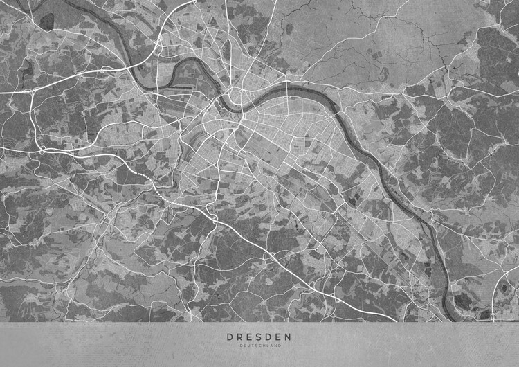 Poster Gray vintage map of Dresden Germany