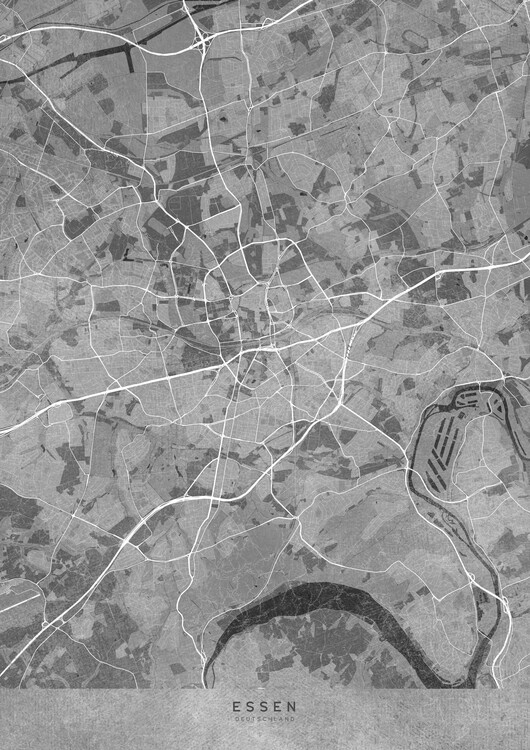 Poster Gray vintage map of Essen Germany
