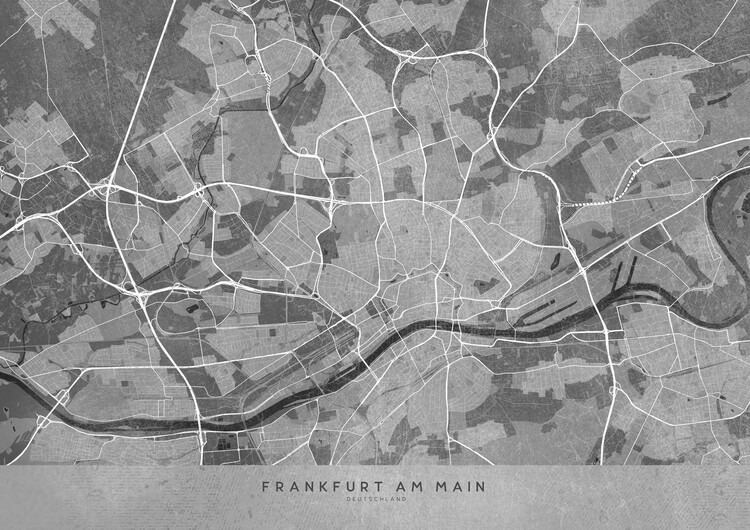 Poster Gray vintage map of Frankfurt Germany