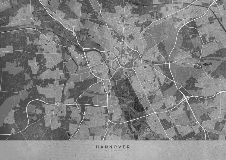 Poster Gray vintage map of Hannover Germany