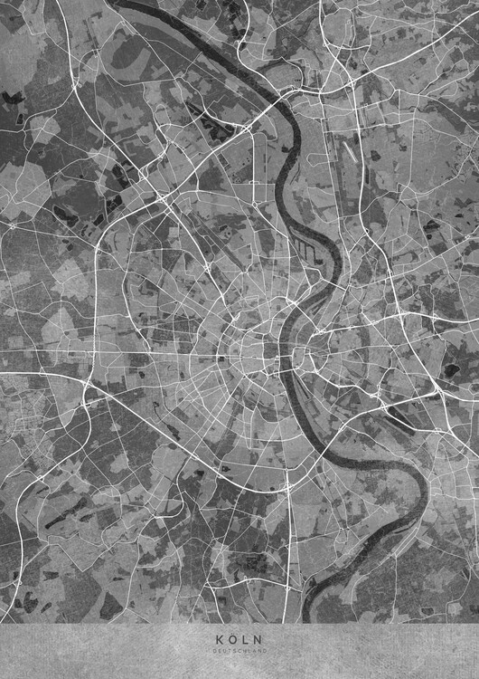Poster Gray vintage map of Köln Germany