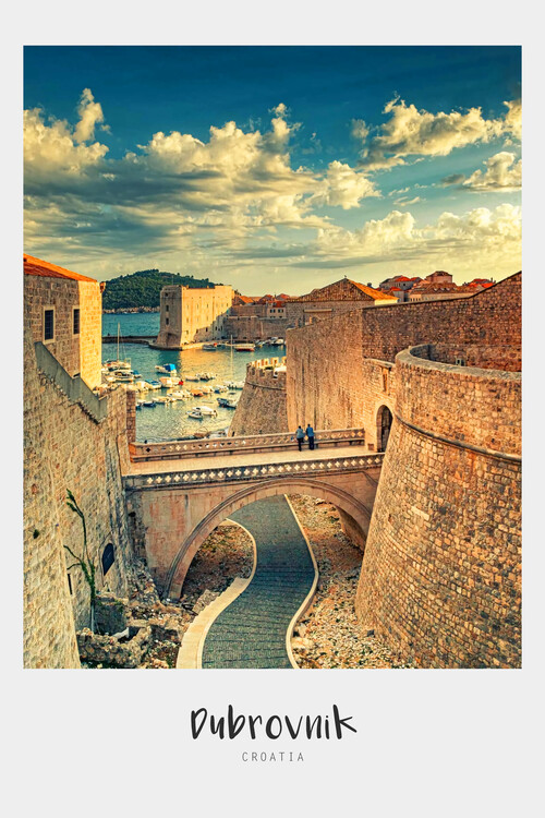 Poster Dubrovnik - CROATIA: Walls and bridge, history and beauty