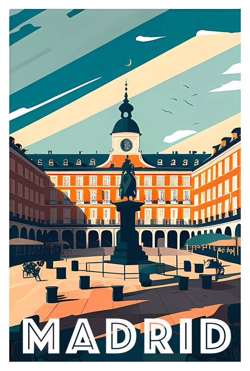 Plakat MADRID - Spain: 'Plaza Mayor': Square of Lights and Shadows