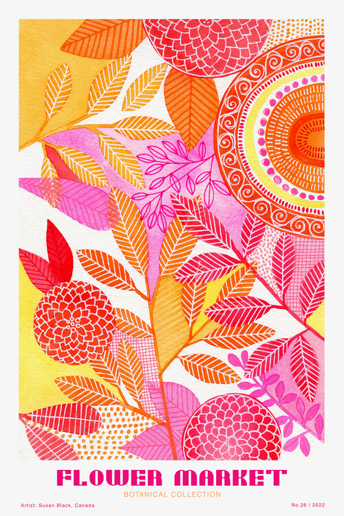 Poster Susan Black - Flower Market - Botanical Gollection 26