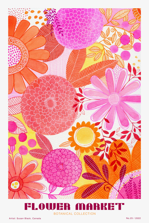 Poster Susan Black - Flower Market - Botanical Gollection 25
