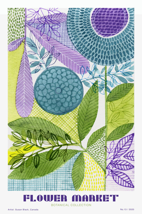 Poster Susan Black - Flower Market - Botanical Gollection 13