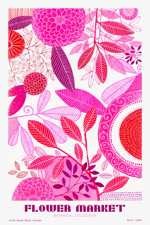 Poster Susan Black - Flower Market - Botanical Gollection 27