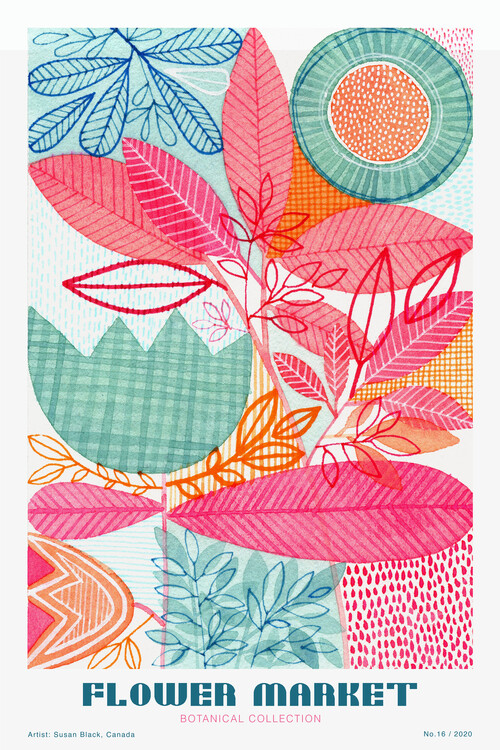 Poster Susan Black - Flower Market - Botanical Gollection 16