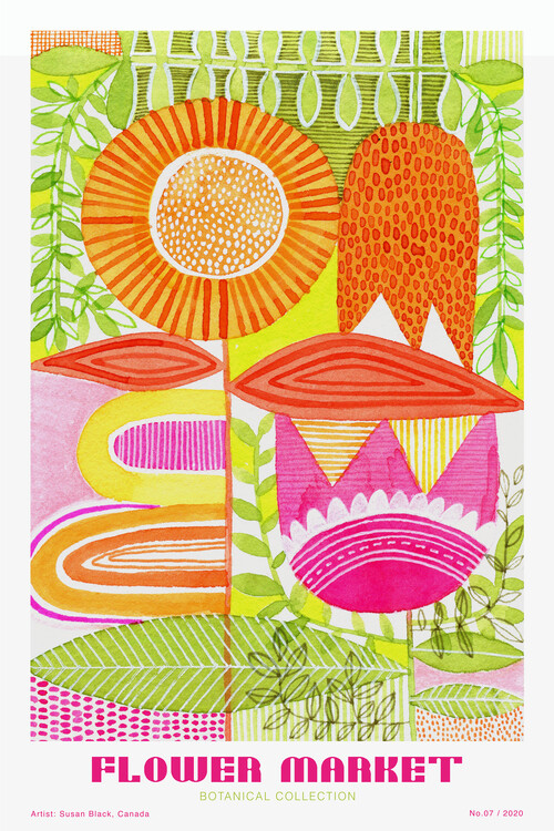 Poster Susan Black - Flower Market - Botanical Gollection 19