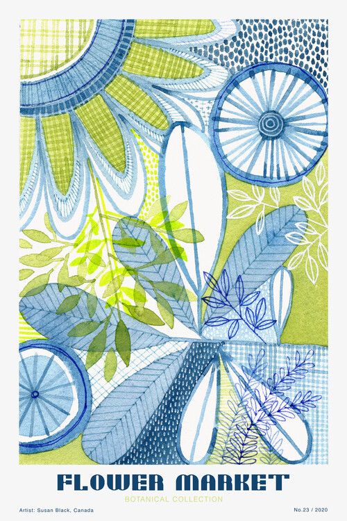 Poster Susan Black - Flower Market - Botanical Gollection 23