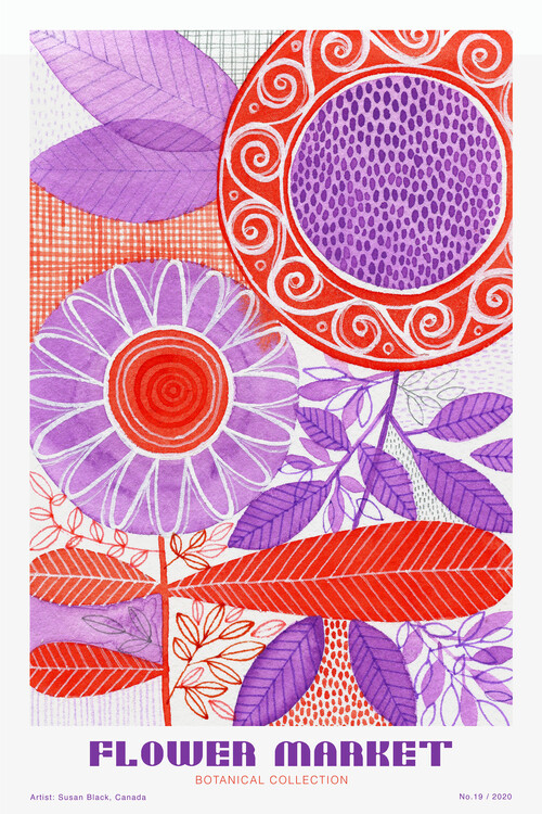 Poster Susan Black - Flower Market - Botanical Gollection 19