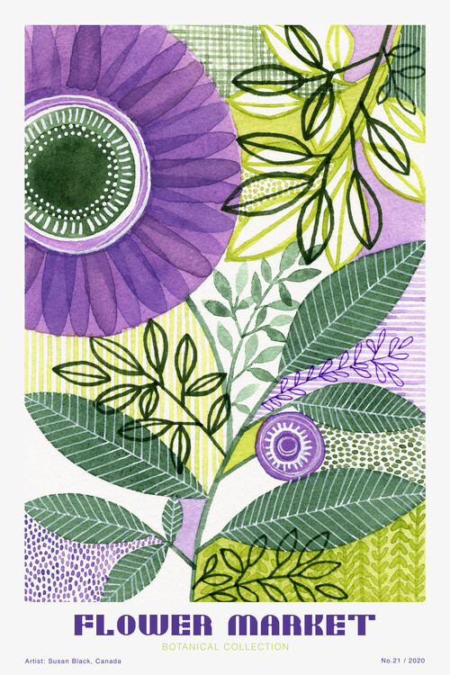 Poster Susan Black - Flower Market - Botanical Gollection 21