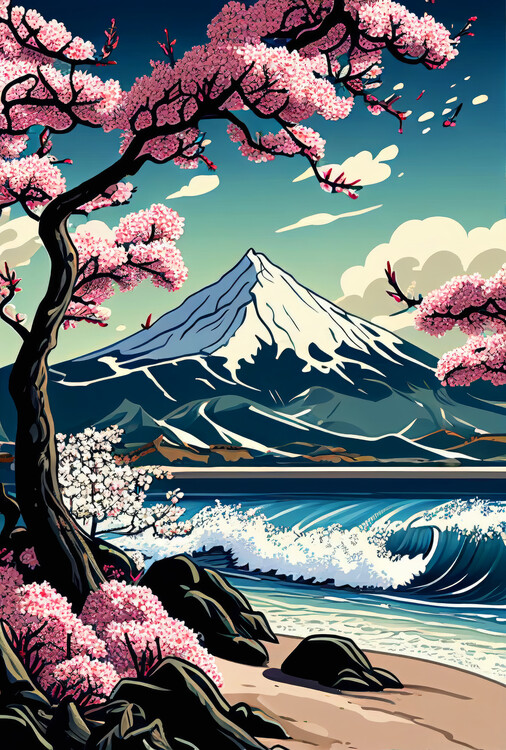 Poster Cherry Blossom in Japan - The Wave