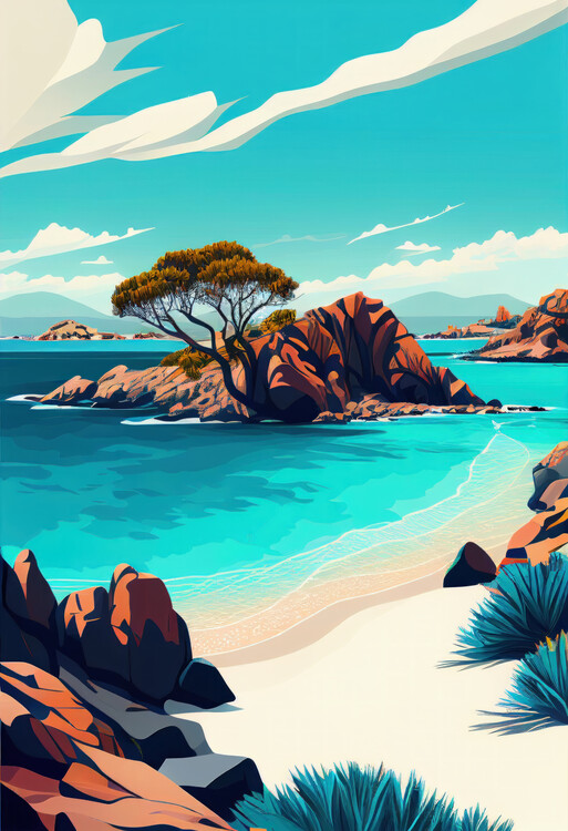 Poster 50 shades of blue of Italy