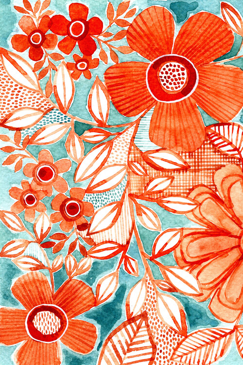 Poster Susan Black - Botanical Garden Aqua