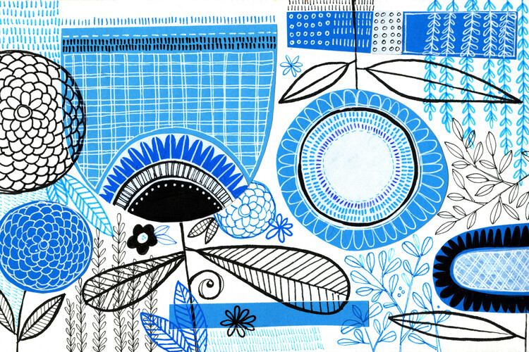 Poster Susan Black - Botanical Collage 05