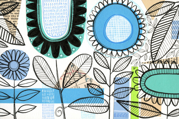 Poster Susan Black - Botanical Collage 06