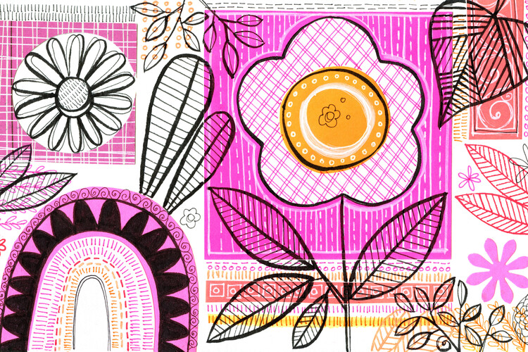 Plakát Susan Black - Botanical Collage 08
