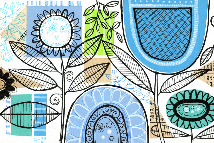 Plakát Susan Black - Botanical Collage 07