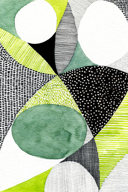 Poster Susan Black - Botanical Collage Green