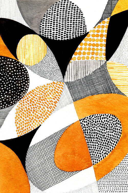 Poster Susan Black - Botanical Collage Gold