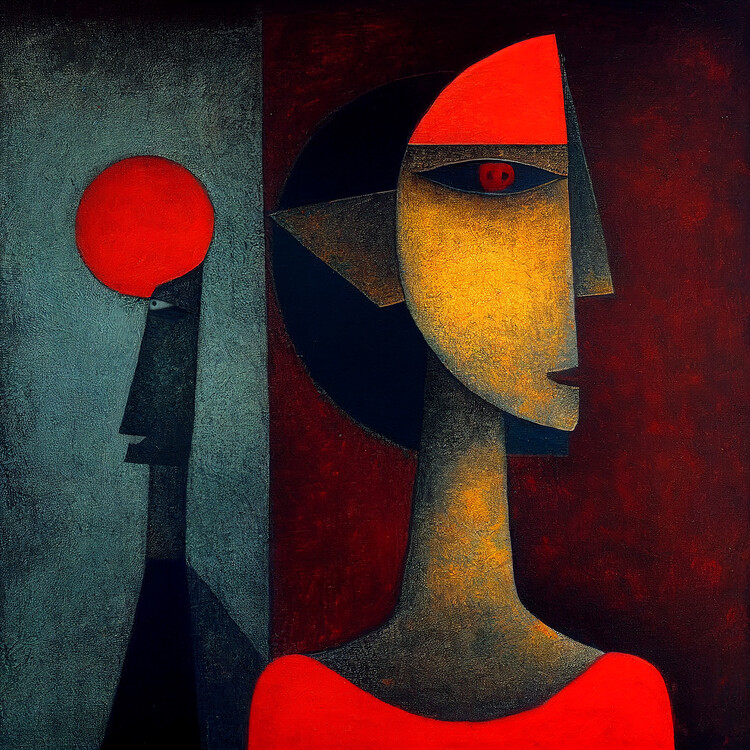 Poster Abstract Figurative Painting