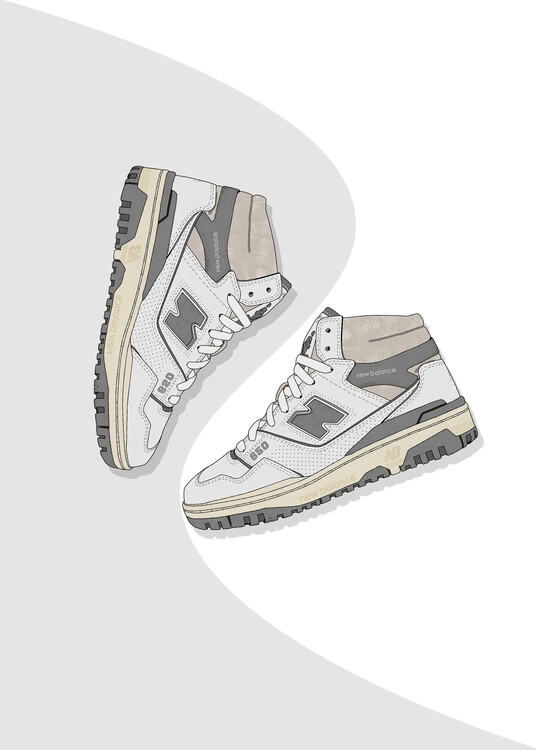 Poster sneaker NB 650 Gray mirror style