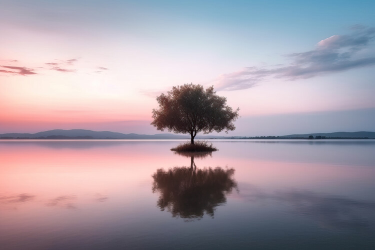 Poster Tree in the middle of a lake