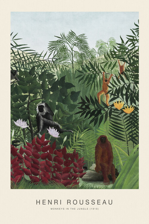 Plakat Monkeys in the Jungle (Special Edition) - Henri Rousseau