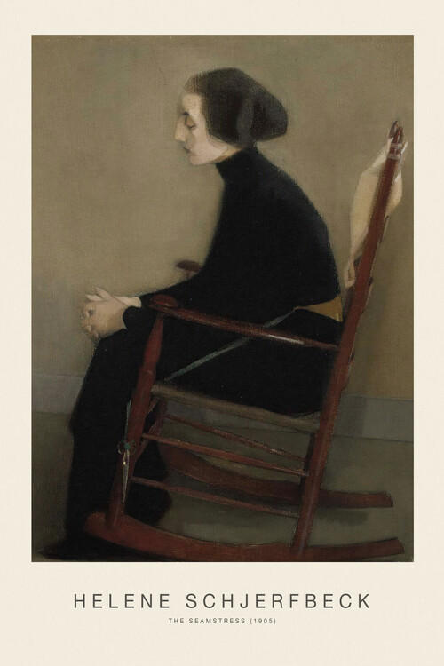 Billede på lærred The Seamstress - Helene Schjerfbeck