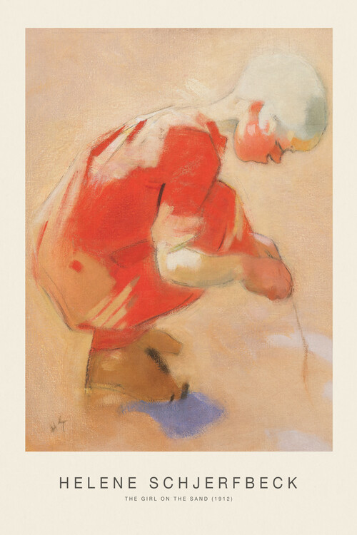 Poster The Girl on the Sand - Helene Schjerfbeck